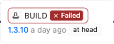 A validation stamp showing a build which arrived and failed